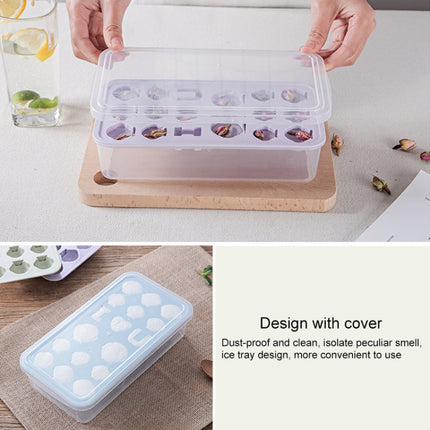 Creative DIY Home Ice Cream Mold Ice Lattice Penguin Shape Homemade Ice Cubes with Lid Ice Box(Blue)-garmade.com