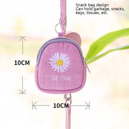 ZiChen Plain Embroidery Dog ??Traction Rope Pet Chest Strap, Size: S(Pink)-garmade.com