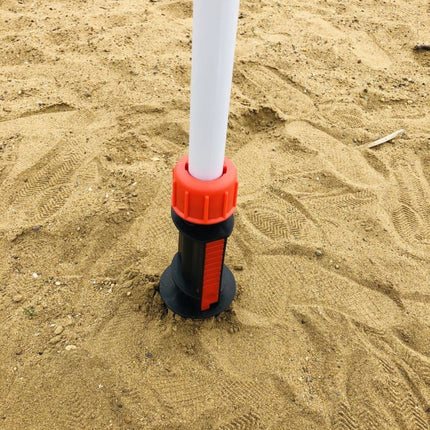 32mm Pipe Diameter Outdoor Beach Sun Umbrella Accessories Large Plastic Portable Spiral Ground Plug(Red Black)-garmade.com