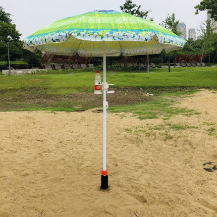 32mm Pipe Diameter Outdoor Beach Sun Umbrella Accessories Large Plastic Portable Spiral Ground Plug(Red Black)-garmade.com