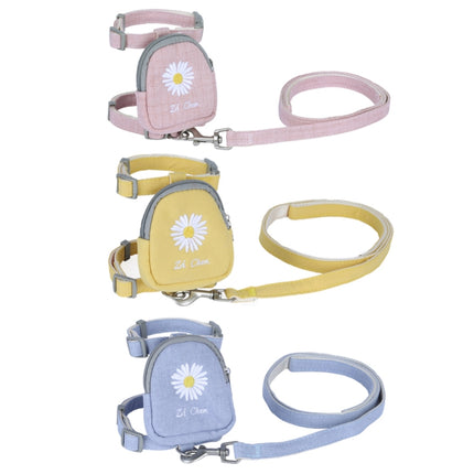 ZiChen Cat Traction Rope Small Pet Traction Embroidery Backpack, Size: S(Yellow)-garmade.com