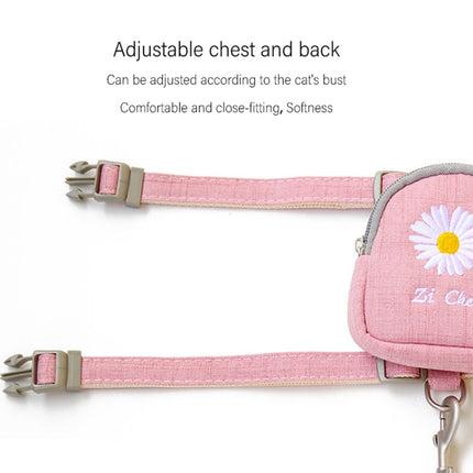 ZiChen Cat Traction Rope Small Pet Traction Embroidery Backpack, Size: S(Yellow)-garmade.com