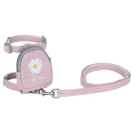 ZiChen Cat Traction Rope Small Pet Traction Embroidery Backpack, Size: L(Pink)-garmade.com