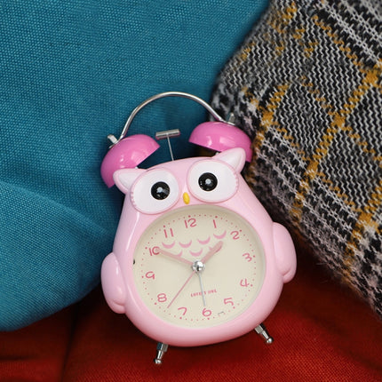 3 Inch Children Cartoon Owl Luminous Silent Bedside Snooze Small Alarm Clock(Ink Green)-garmade.com