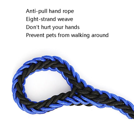 Dog Leash Braided Belt Pet Explosion-Proof Leash, Size: M(Collar Blue+Black)-garmade.com