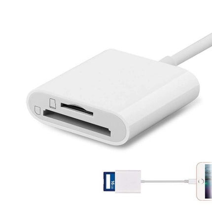 8 Pin to SD + TF Card Reader 2 in 1 Adapter For iPhone / iPad, Cable Length: 9.7cm(Double Slots)-garmade.com