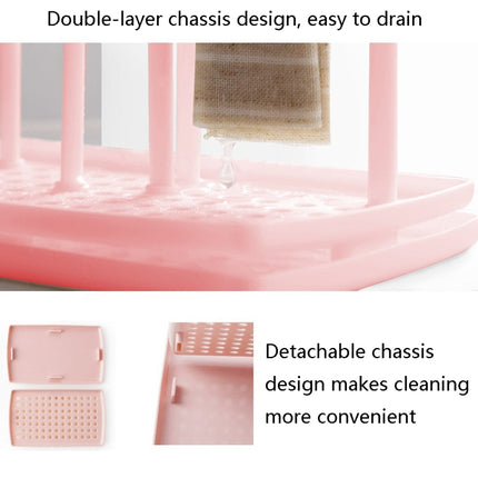 3 PCS TM18011 Dishcloth Sponge Storage Rack Kitchen Rag Drain Rack(Pink)-garmade.com