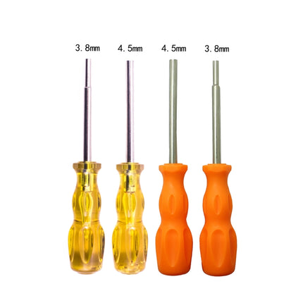4 PCS Disassembly Tool Screwdriver Sleeve Applicable For Nintendo N64 / SFC / GB / NES / NGC(Orange Yellow 3.8mm)-garmade.com