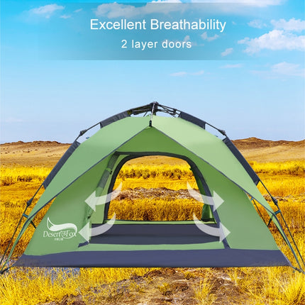 Desert&Fox Outdoor Travel Camp Tent Beach Automatic Easily Building Tent for 3-4 People(Fruit Green)-garmade.com