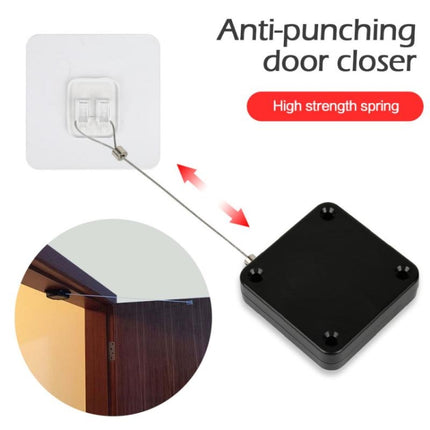 2 PCS P093 Automatic Doorkeeper Telescher Door Closer Sliding Door Anti-Theft Box, Specification: 2nd Generation Black All Glue 500g 1m-garmade.com
