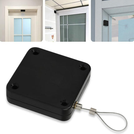 2 PCS P093 Automatic Doorkeeper Telescher Door Closer Sliding Door Anti-Theft Box, Specification: 2nd Generation Black All Glue 800g 1m-garmade.com