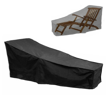 Outdoor Beach Chair Dustproof And Waterproof Cover Rocking Chair Furniture Protective Cover, Size: 200x68x70cm(Black+Silver)-garmade.com