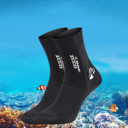 ZCCO 3mm Warm Non-Slip Diving Socks Anti-Wear Ankle Fins, Size:33-34(Grey)-garmade.com