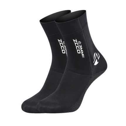 ZCCO 3mm Warm Non-Slip Diving Socks Anti-Wear Ankle Fins, Size:35-36(Black)-garmade.com