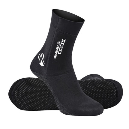ZCCO 3mm Warm Non-Slip Diving Socks Anti-Wear Ankle Fins, Size:37-38(Black)-garmade.com