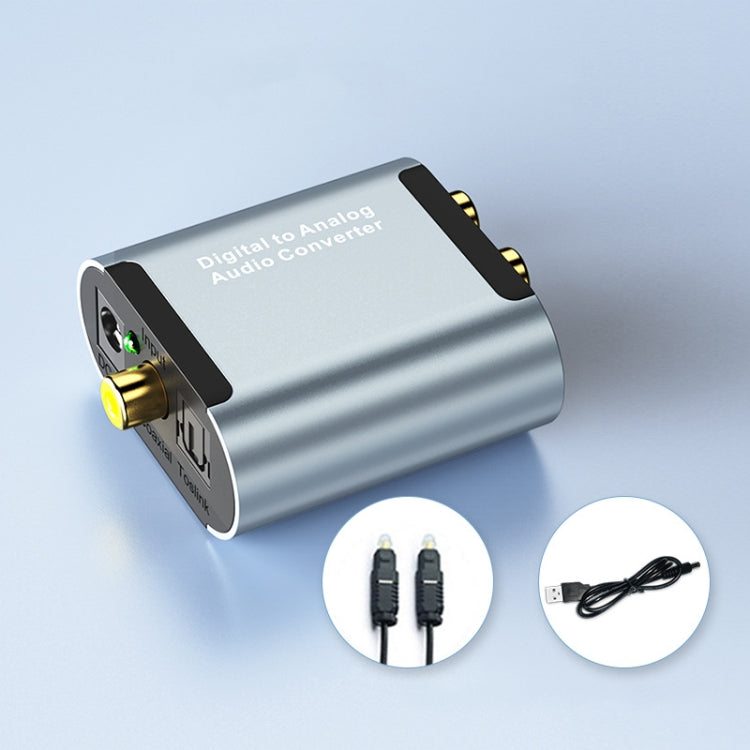 HW-25DA R/L Digital To Analog Audio Converter With 3.5mm Jack SPDIF Audio Decoder with Fiber Optic+USB Cable-garmade.com