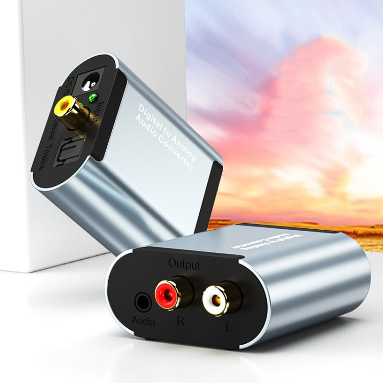HW-25DA R/L Digital To Analog Audio Converter With 3.5mm Jack SPDIF Audio Decoder with Fiber Optic+USB Cable-garmade.com