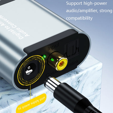 HW-25DA R/L Digital To Analog Audio Converter With 3.5mm Jack SPDIF Audio Decoder with Fiber Optic+USB Cable-garmade.com