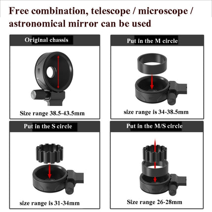 Eyeskey Telescope Phone Holder Camera Holder Telescope Universal Astronomical Mirror Phone Clip, Shape: CM-8M / S(Black)-garmade.com