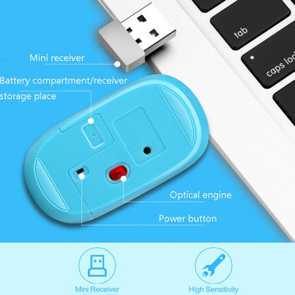 ZGB 301 4 Keys 1600 DPI 2.4G Wireless Mouse Notebook Desktop Universal Mouse(Blue)-garmade.com