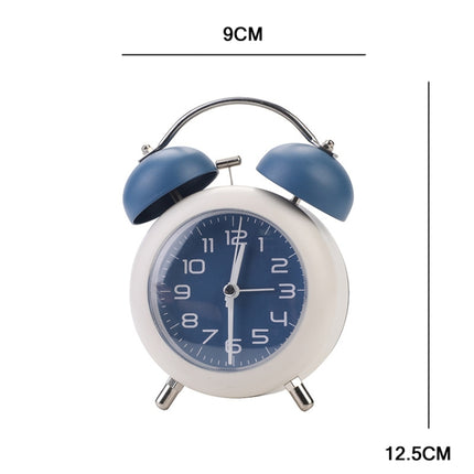 Bedroom Desktop Metal Digital Mechanical Alarm Clock Living Room Silent Clock With Night Light(Blue)-garmade.com