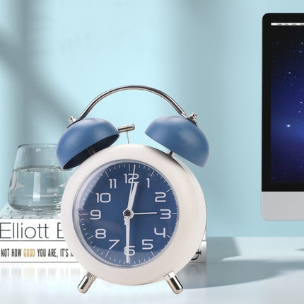 Bedroom Desktop Metal Digital Mechanical Alarm Clock Living Room Silent Clock With Night Light(Coffee Color)-garmade.com