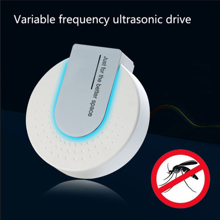 Qy024 In-Line Ultrasonic Mosquito Repellent Mini Insect Repellent And Mouse Repellent With Light, US Plug(White)-garmade.com
