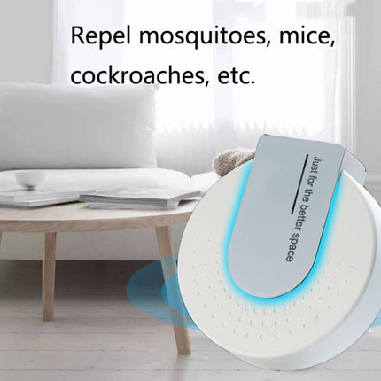Qy024 In-Line Ultrasonic Mosquito Repellent Mini Insect Repellent And Mouse Repellent With Light, US Plug(White)-garmade.com