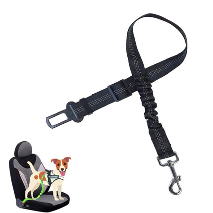 4 PCS Pet Car Seat Belt Telescopic Reflective Safety Rope(Black)-garmade.com