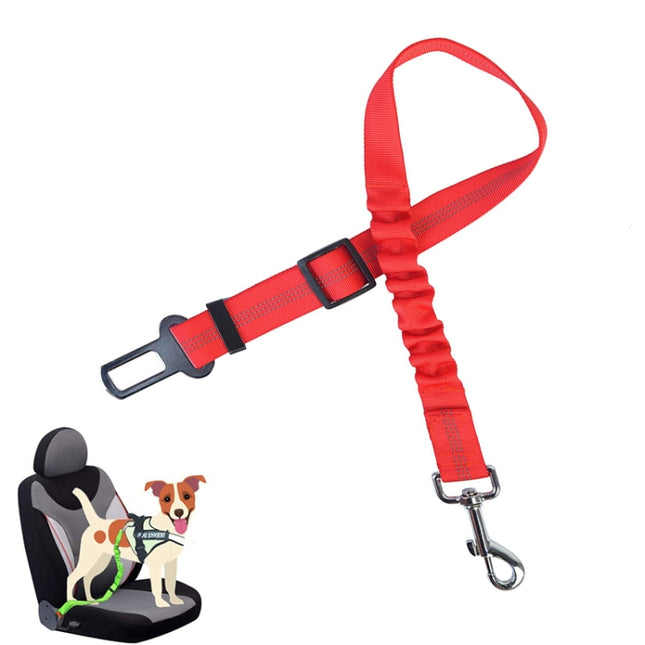 4 PCS Pet Car Seat Belt Telescopic Reflective Safety Rope(Red)-garmade.com