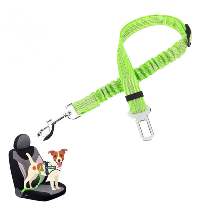 4 PCS Pet Car Seat Belt Telescopic Reflective Safety Rope(Fluorescent Green)-garmade.com