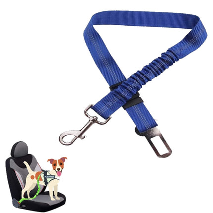4 PCS Pet Car Seat Belt Telescopic Reflective Safety Rope(Deep Blue)-garmade.com