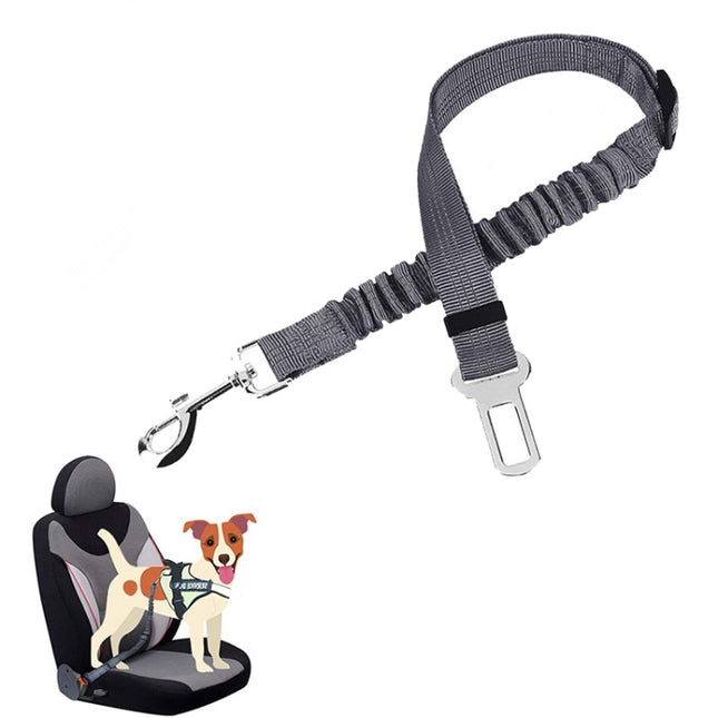 4 PCS Pet Car Seat Belt Telescopic Reflective Safety Rope(Grey)-garmade.com