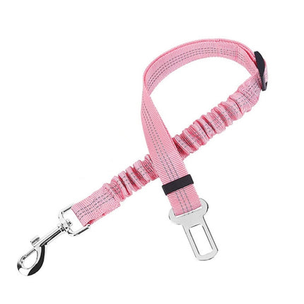 4 PCS Pet Car Seat Belt Telescopic Reflective Safety Rope(Pink)-garmade.com