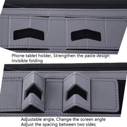 KC601 A4 Multifunctional Portable Folder Business Zipper Bag Leather Folder, Style: No Chargeable No Calculator No Memo Pad (Gray)-garmade.com
