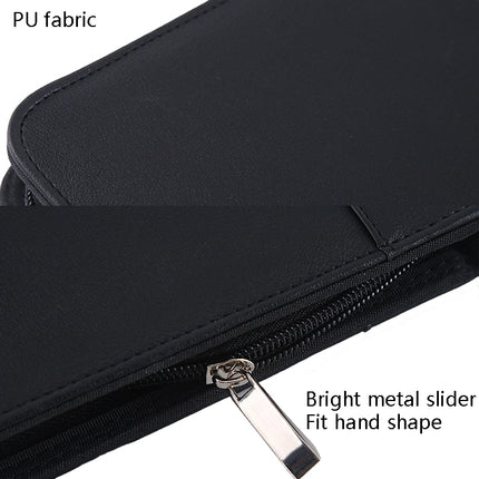 KC601 A4 Multifunctional Portable Folder Business Zipper Bag Leather Folder, Style: No Chargeable With Calculator No Memo Pad (Black)-garmade.com