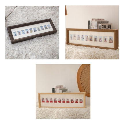 Baby Registration Photo Set-Up Solid Wood Photo Frame Infant Anniversary Frame, Inner frame size: 1 Inch 10 Sheets(Dark Wooden Color)-garmade.com