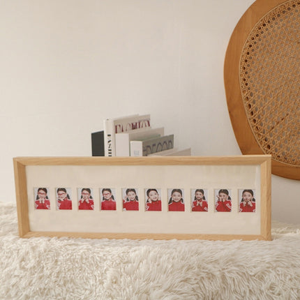 Baby Registration Photo Set-Up Solid Wood Photo Frame Infant Anniversary Frame, Inner frame size: 1 Inch 10 Sheets(Wood Color)-garmade.com