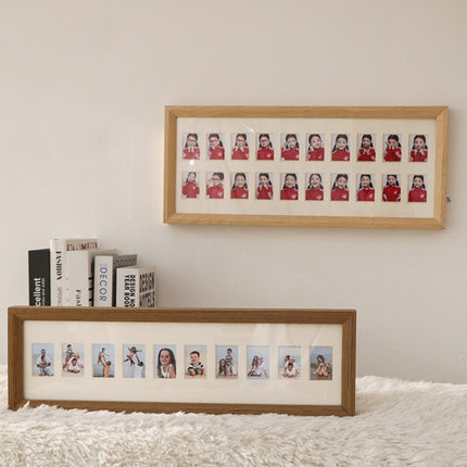 Baby Registration Photo Set-Up Solid Wood Photo Frame Infant Anniversary Frame, Inner frame size: 1 Inch 10 Sheets(Wood Color)-garmade.com