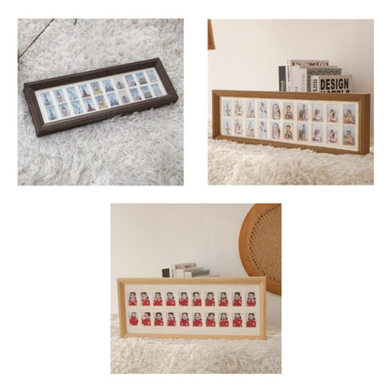 Baby Registration Photo Set-Up Solid Wood Photo Frame Infant Anniversary Frame, Inner frame size: 2 inch 20 Sheets Inner(Dark Wooden Color)-garmade.com