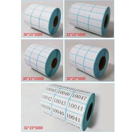 Three-Proof Thermal Paper Three-Row Bar Code Non-Adhesive Printing Paper, Size: 25 x 15mm (10000 Pieces)-garmade.com