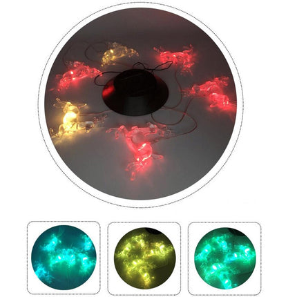 Outdoor Solar Christmas Deer LED Bell Light Garden Festival Colorful Atmosphere Light(Black Shell )-garmade.com