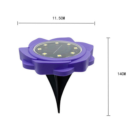 2 PCS 8 LEDs Solar Petals Buried Lamp Waterproof Garden Lawn Light, Specification: Purple Lily (White Light)-garmade.com