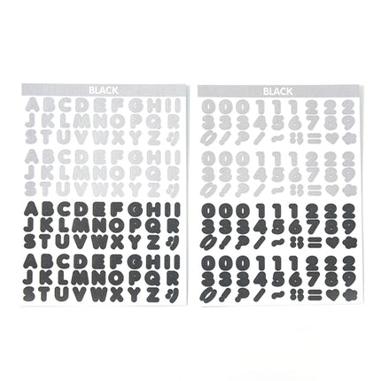 10 Sets Handbook Diary Alphabet Stickers Cute Graffiti Color Decoration Stickers(Black)-garmade.com