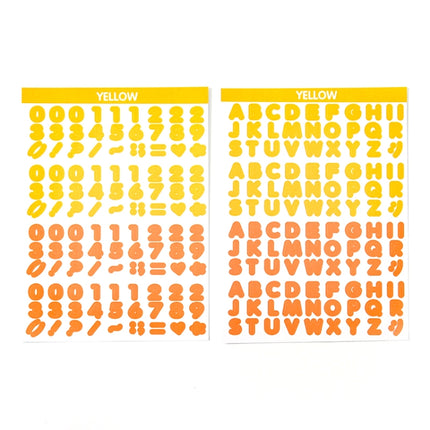 10 Sets Handbook Diary Alphabet Stickers Cute Graffiti Color Decoration Stickers(Yellow)-garmade.com