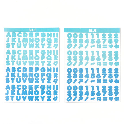 10 Sets Handbook Diary Alphabet Stickers Cute Graffiti Color Decoration Stickers(Blue)-garmade.com