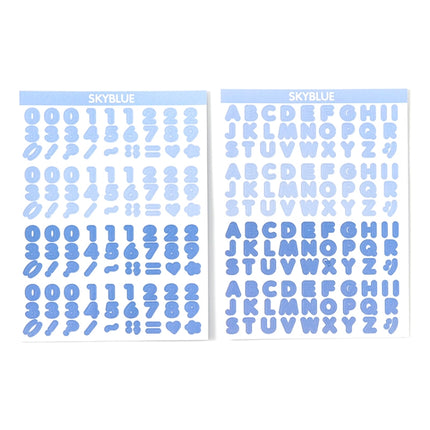 10 Sets Handbook Diary Alphabet Stickers Cute Graffiti Color Decoration Stickers(Sky Blue)-garmade.com