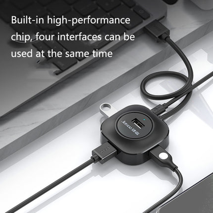 Jasoz High-Speed USB2.0 4-Ports HUB 1 to 4 Docking HUB, Colour: Black 0.3m-garmade.com