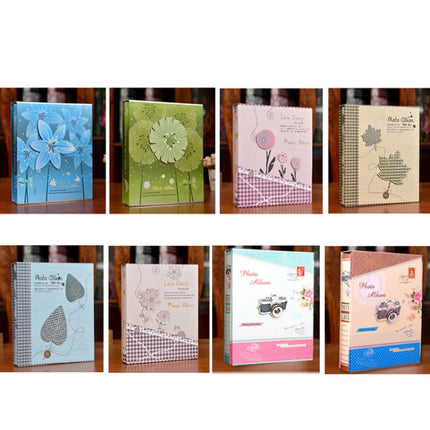 7 inch 200 Sheets Family And Children Growth Commemorative Album Interstitial Photo Album(8986 Blue Leaves)-garmade.com