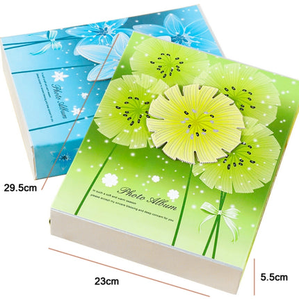 7 inch 200 Sheets Family And Children Growth Commemorative Album Interstitial Photo Album(8986 Blue Leaves)-garmade.com